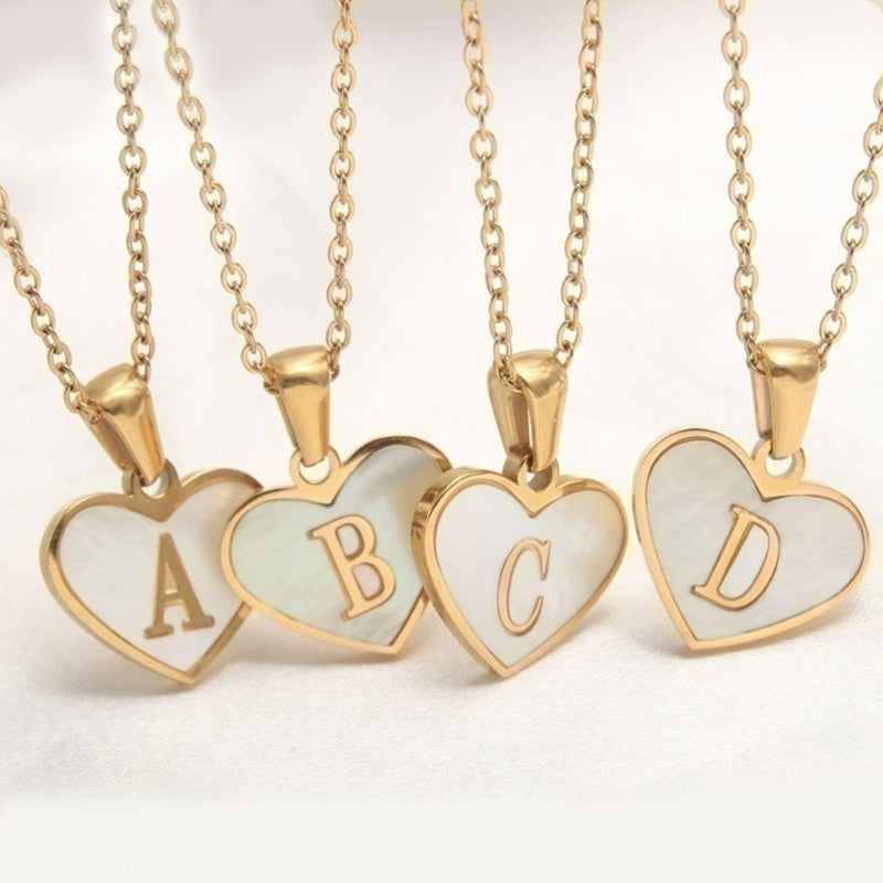 Heart-Shaped Letter Necklace
