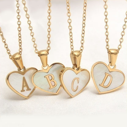 Heart-Shaped Letter Necklace