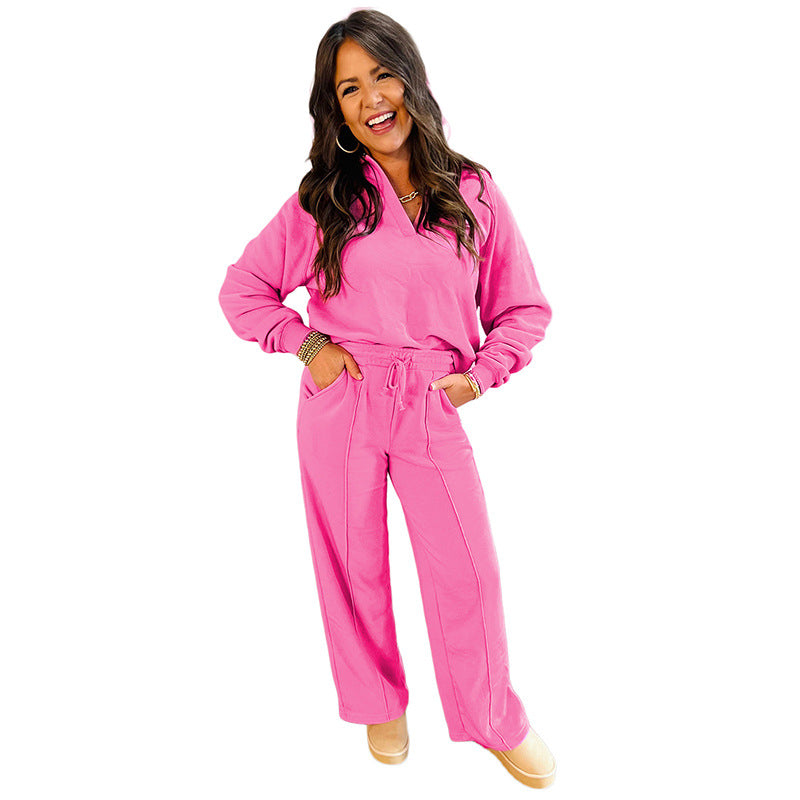 Sports Style All-match Casual Beauty Fashion Pullover Trousers Two Pieces