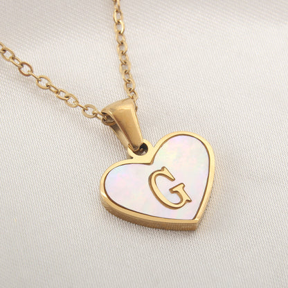 Heart-Shaped Letter Necklace