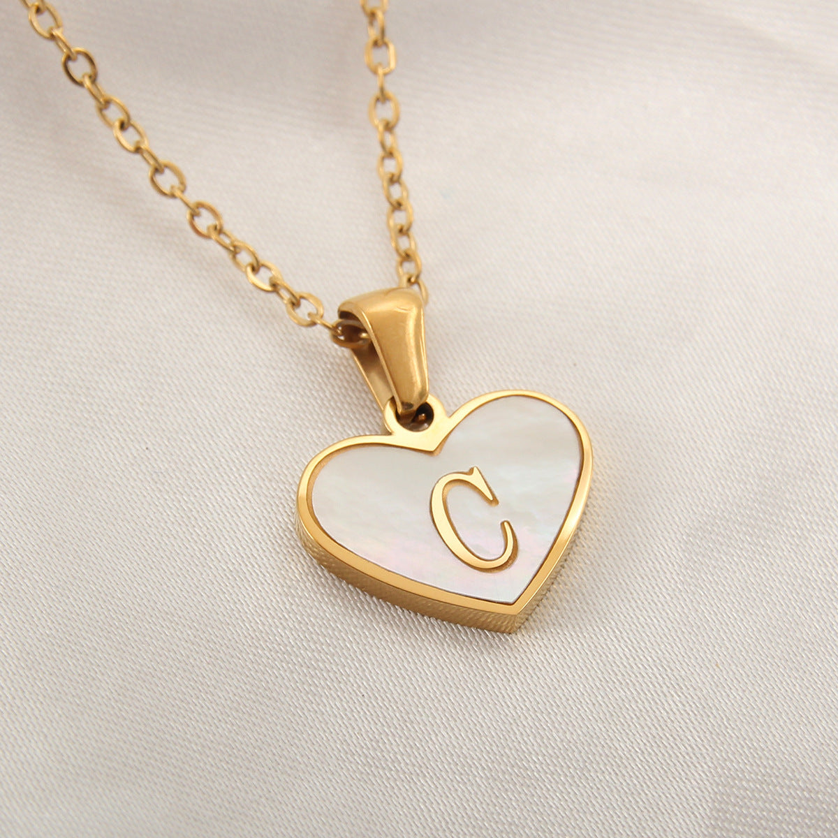 Heart-Shaped Letter Necklace