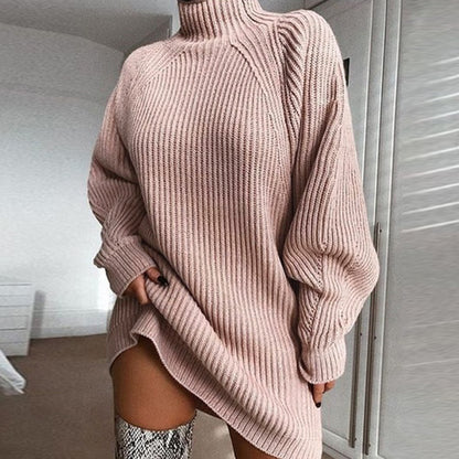 Winter Turtleneck Sweater Dress