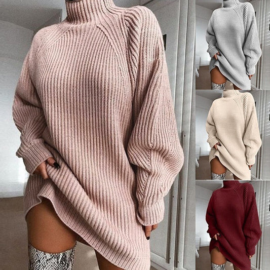 Winter Turtleneck Sweater Dress