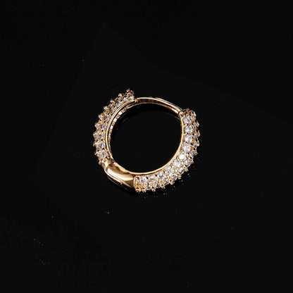 Hip Hop Hoop Earrings Four Row Micro Setting