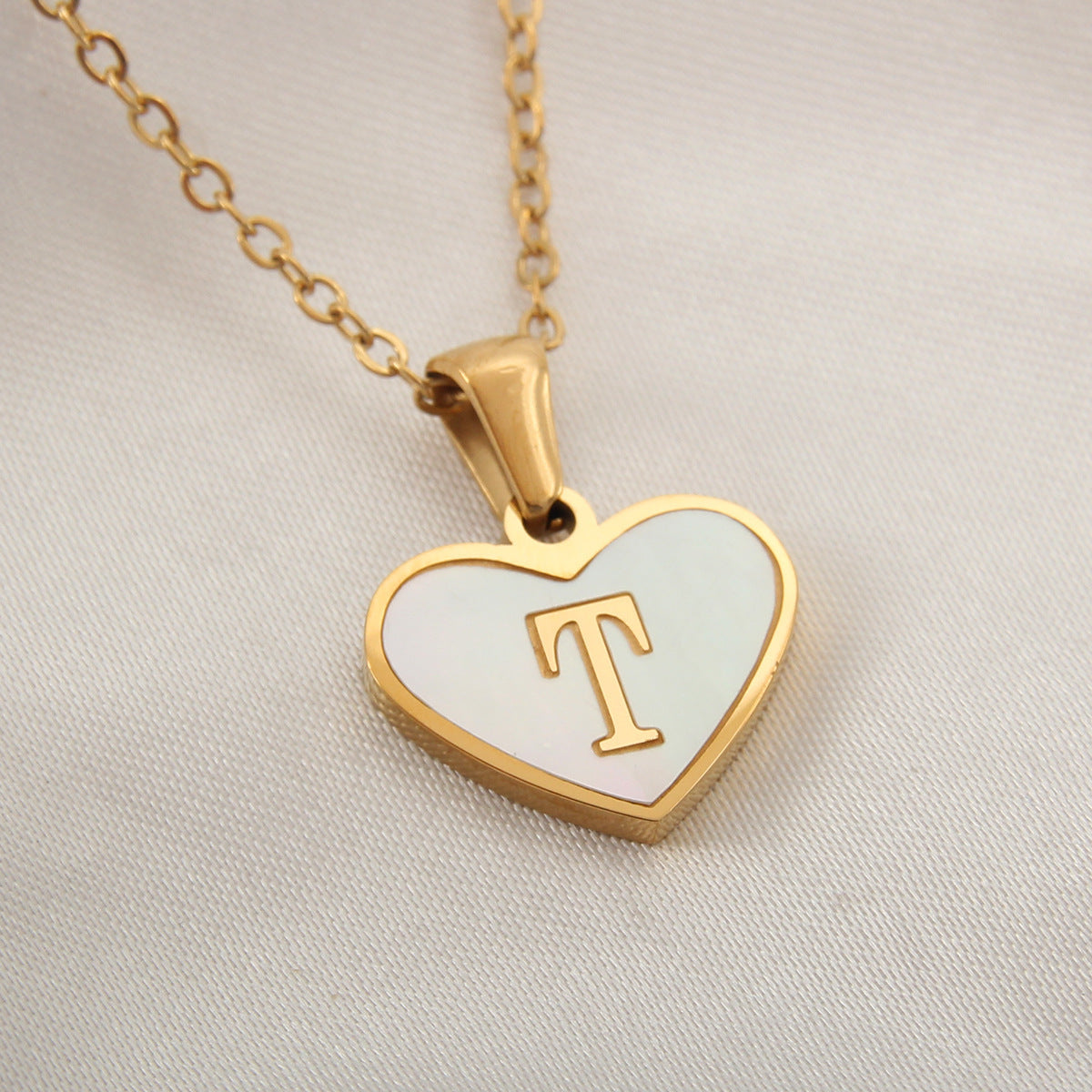 Heart-Shaped Letter Necklace