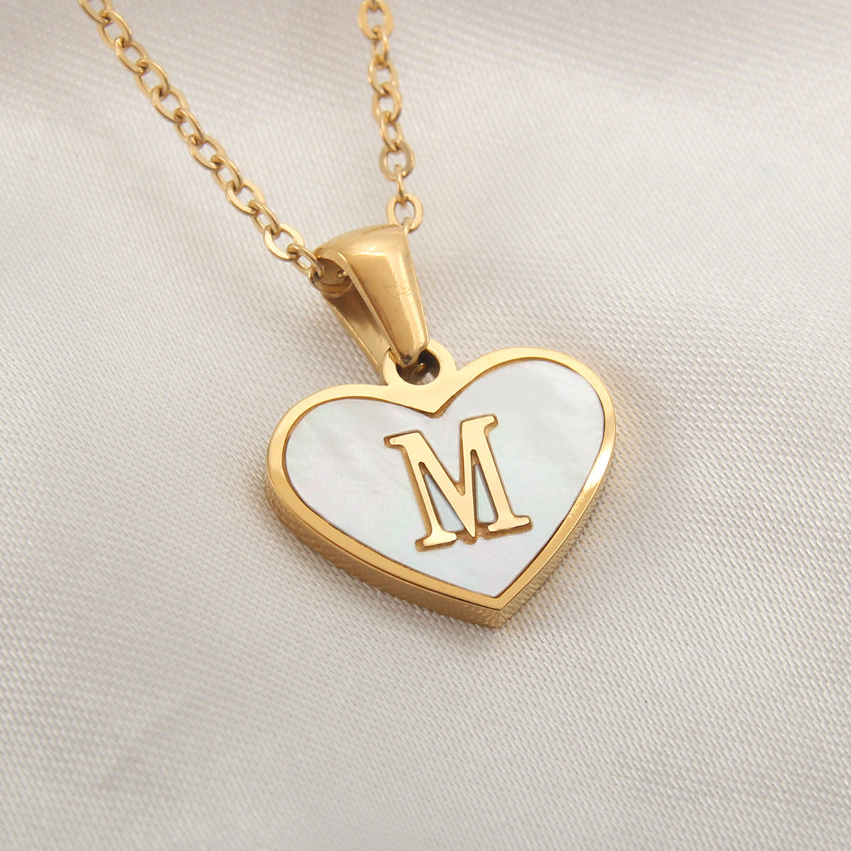 Heart-Shaped Letter Necklace