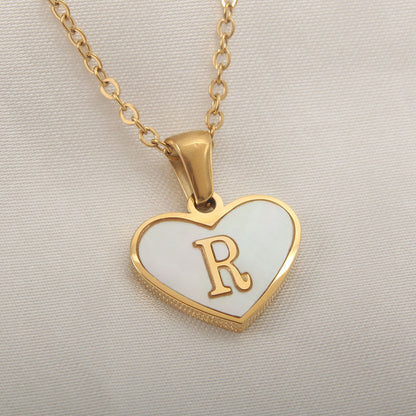 Heart-Shaped Letter Necklace