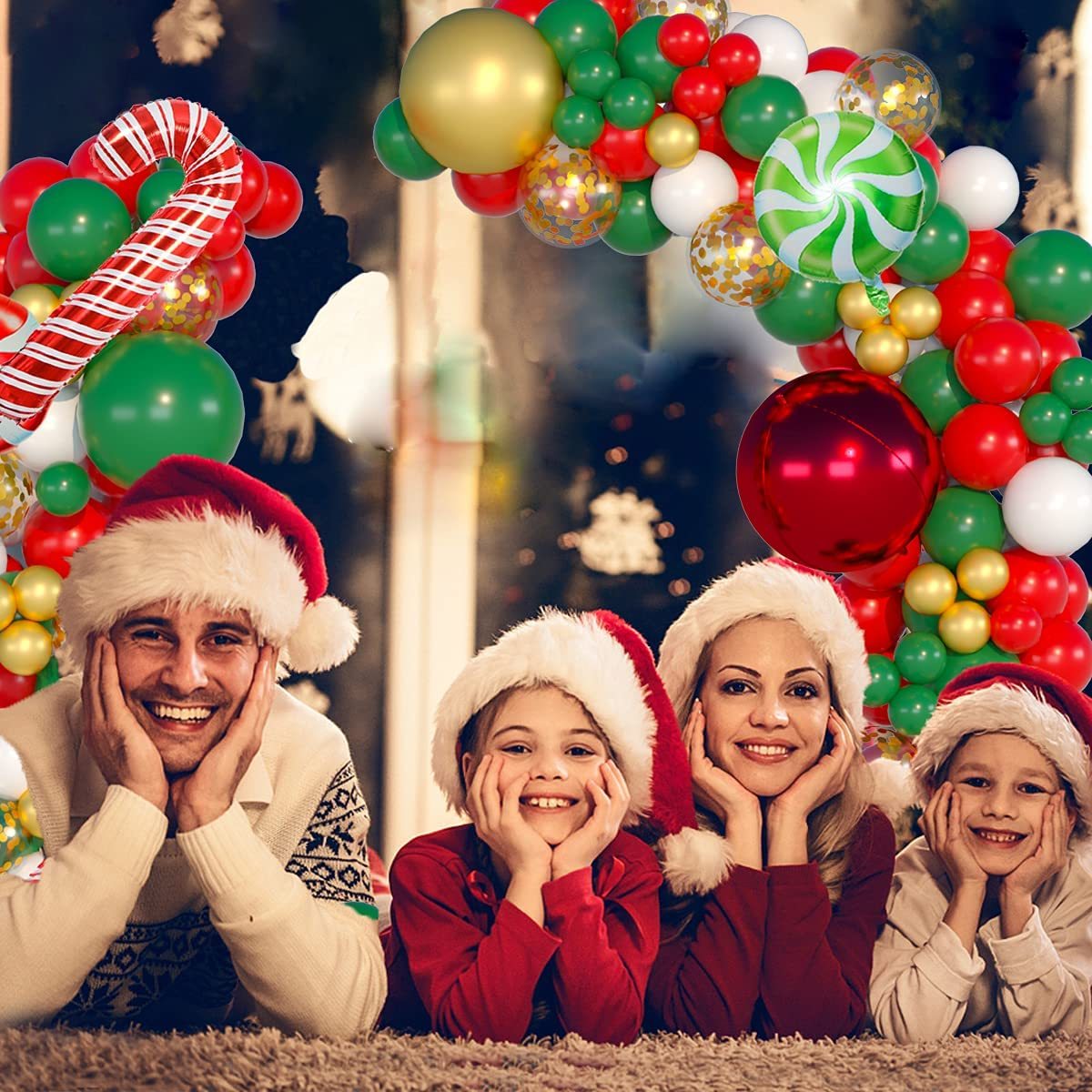 Christmas Party Scene Arrangement Themed Balloon Chain Set