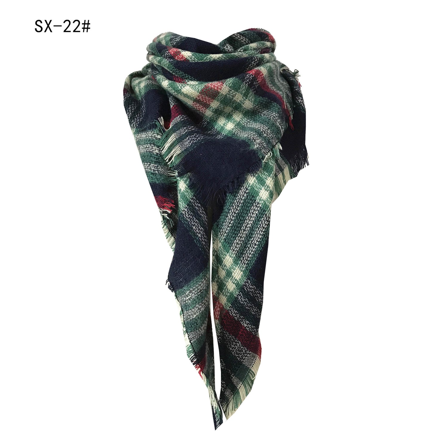 Cashmere-like Colorful Plaid Square Scarf
