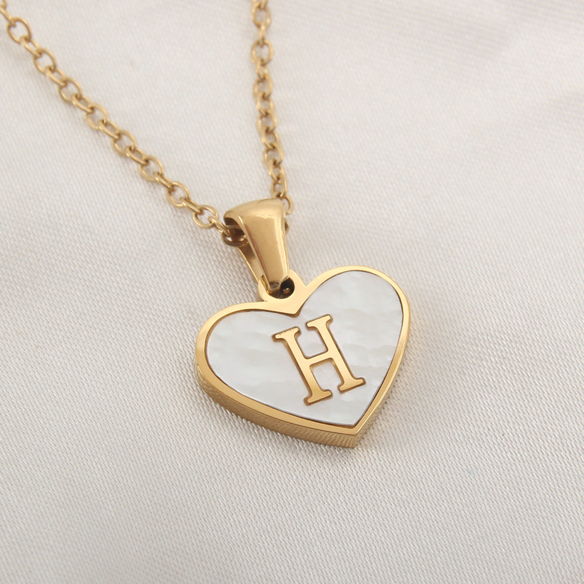 Heart-Shaped Letter Necklace