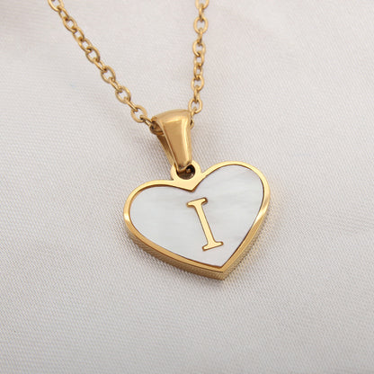 Heart-Shaped Letter Necklace