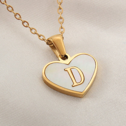 Heart-Shaped Letter Necklace