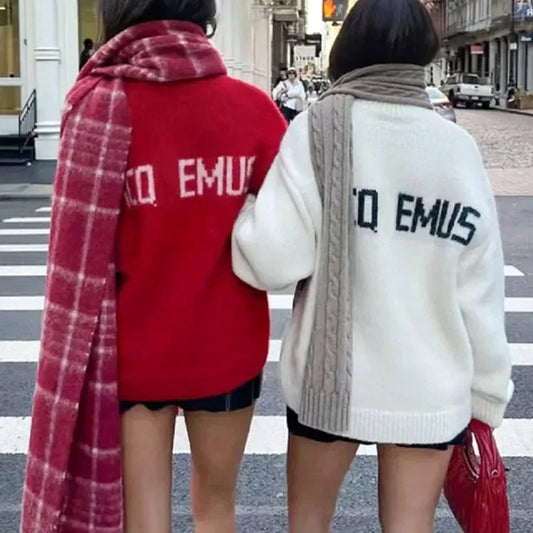 Women's Knitwear Comfort And Casual Printed Long Sleeve Round Neck Sweater