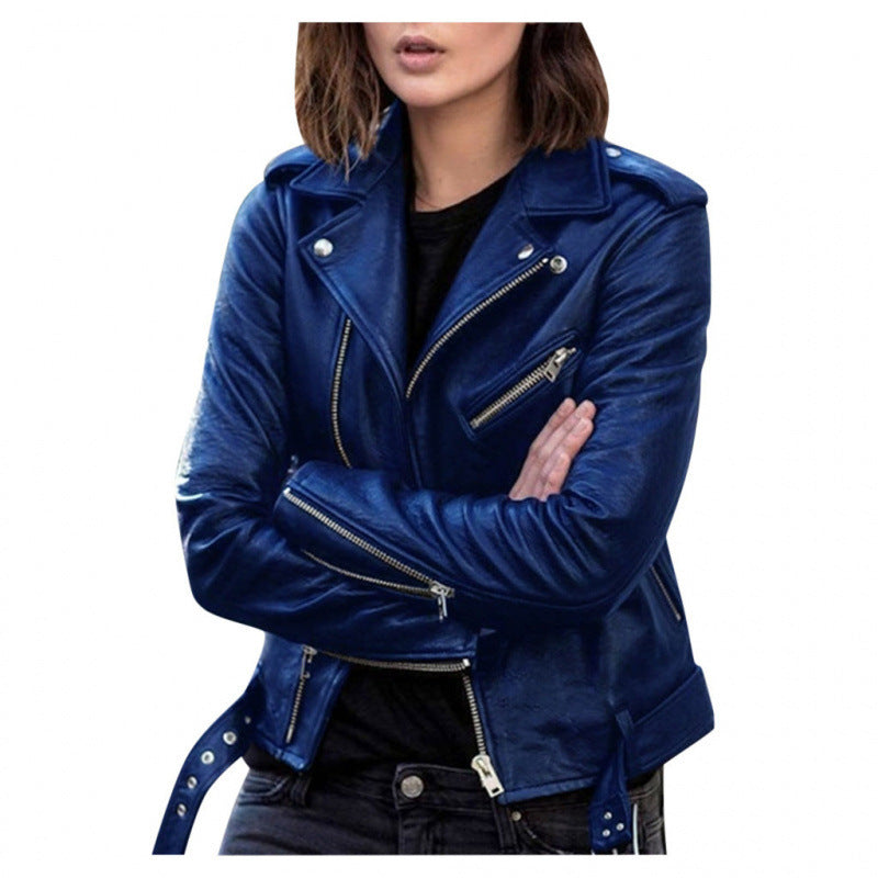 Women’s Short PU Leather Jacket