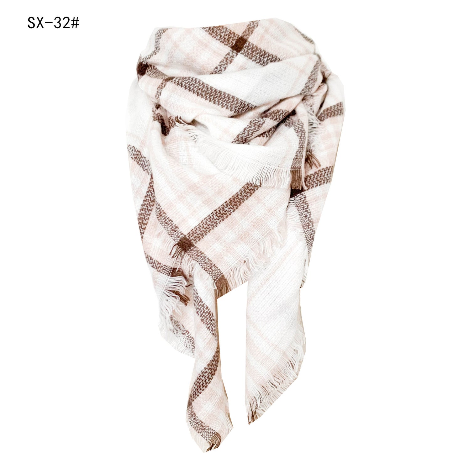 Cashmere-like Colorful Plaid Square Scarf