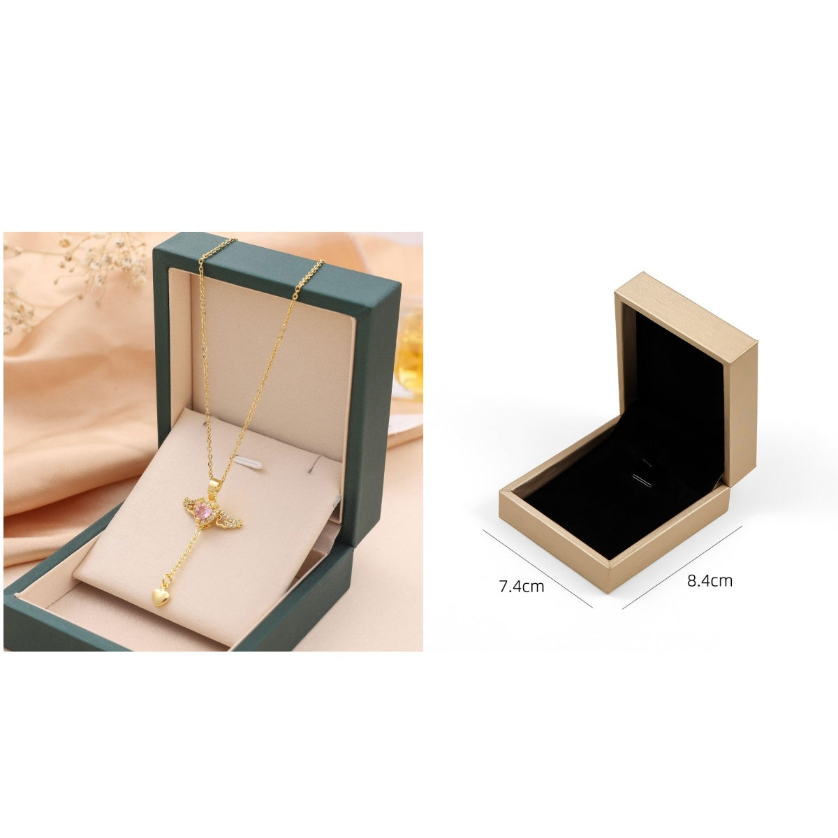 Cupid Heart Angel Wings Necklace