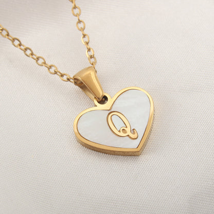 Heart-Shaped Letter Necklace