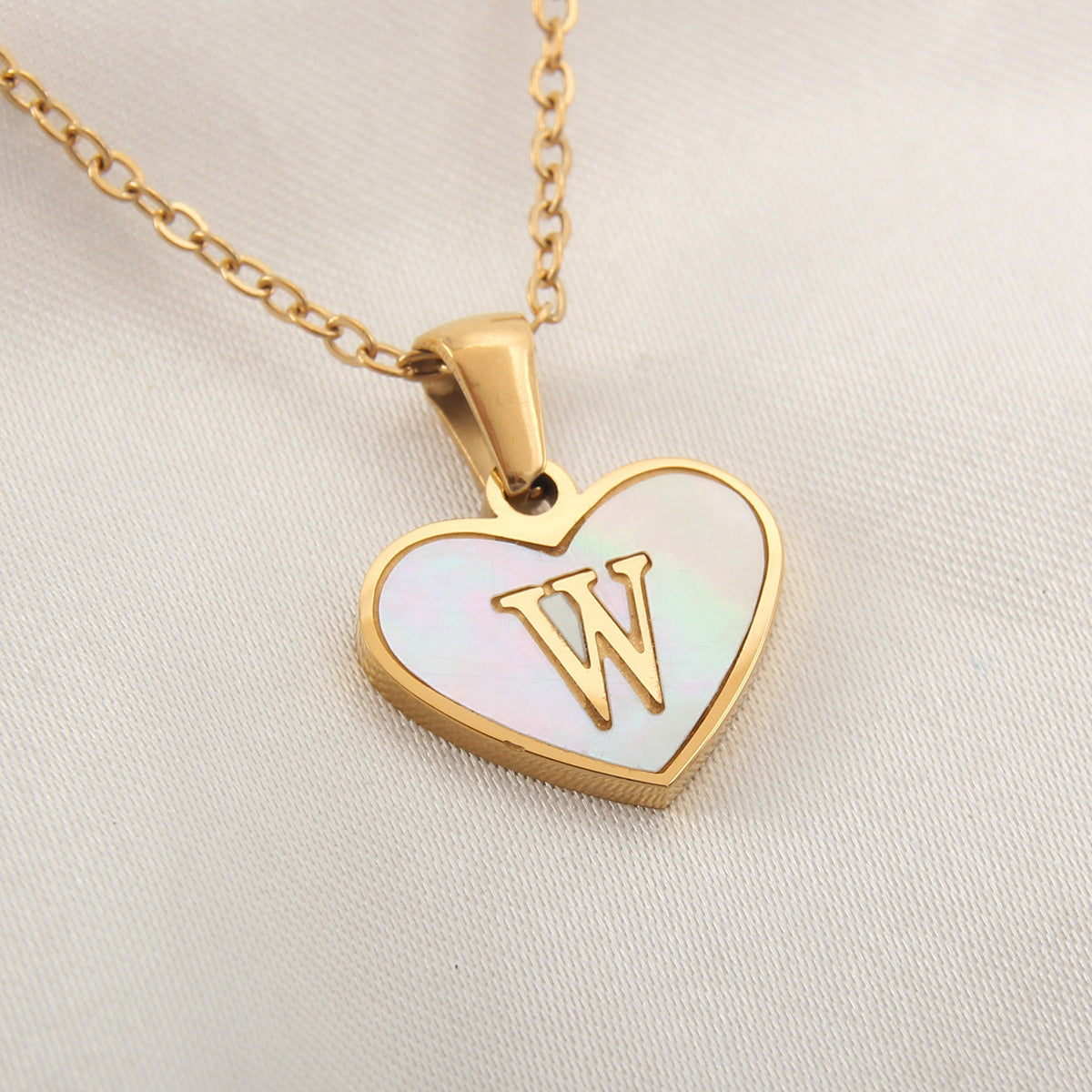 Heart-Shaped Letter Necklace