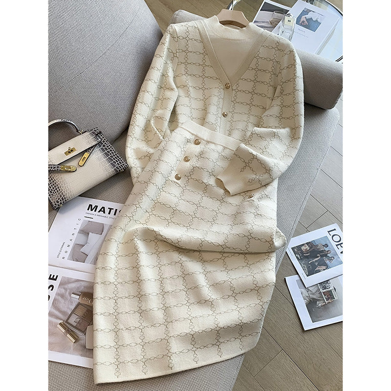 New Sweaters Skirt Two-piece Suit For Women