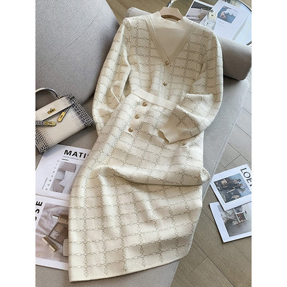 New Sweaters Skirt Two-piece Suit For Women