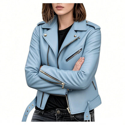 Women’s Short PU Leather Jacket