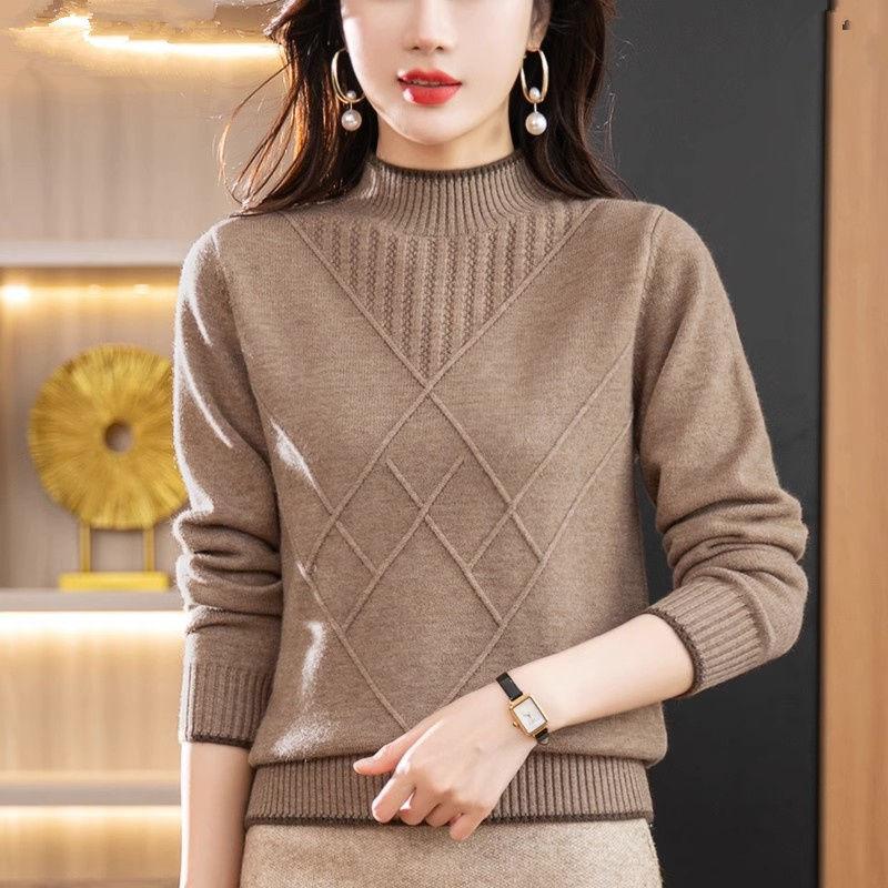 Women's Half Turtleneck Solid Color Sweater