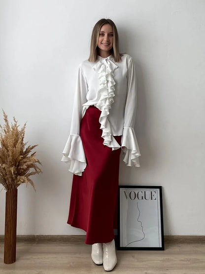 Elegant Satin Maxi Skirt