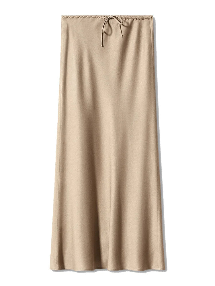 Elegant Satin Maxi Skirt