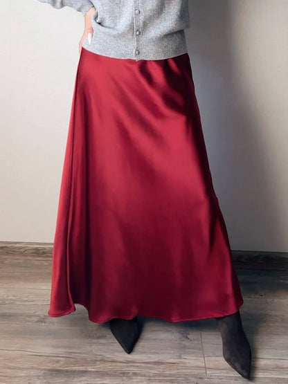Elegant Satin Maxi Skirt