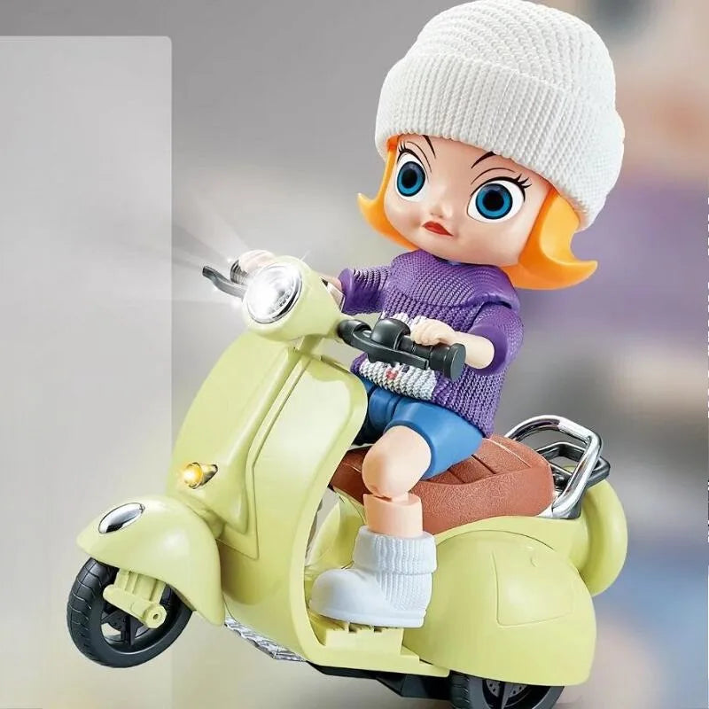 Mini Labubu Doll Motorcycle Toy