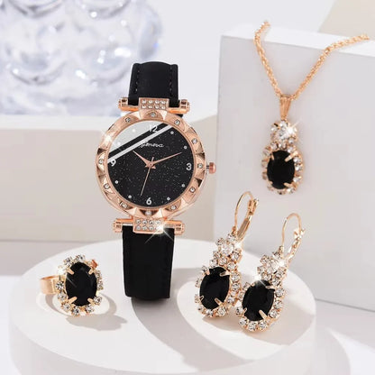 Luxury Gold Watch Jewelry Set
