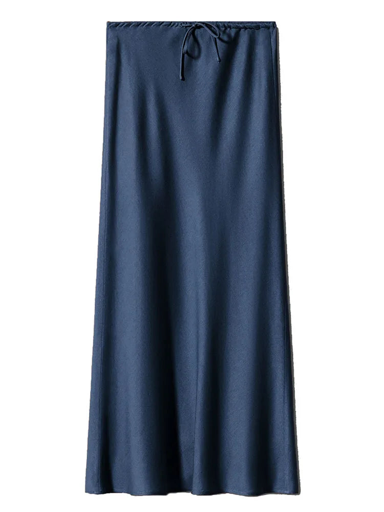 Elegant Satin Maxi Skirt