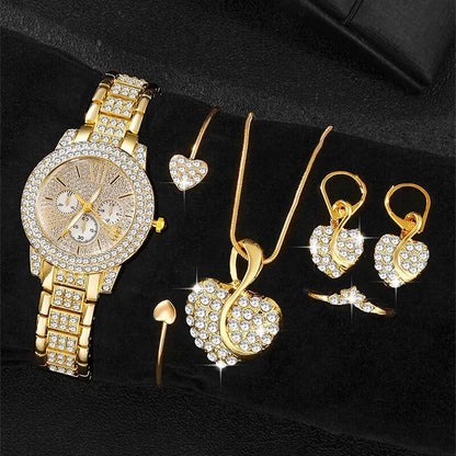Luxury Gold Watch Jewelry Set