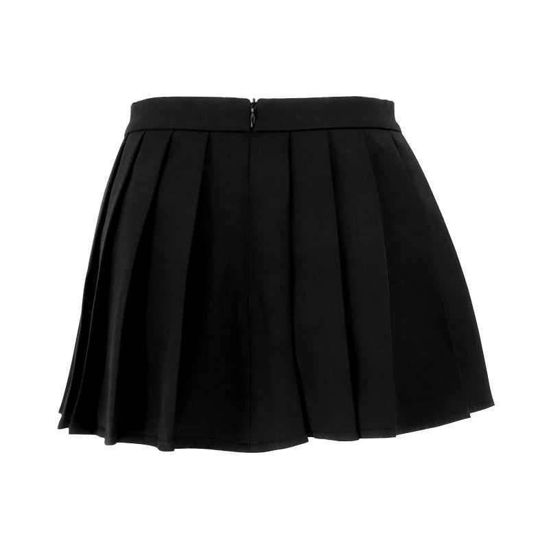 Sexy Black Pleated Skirt