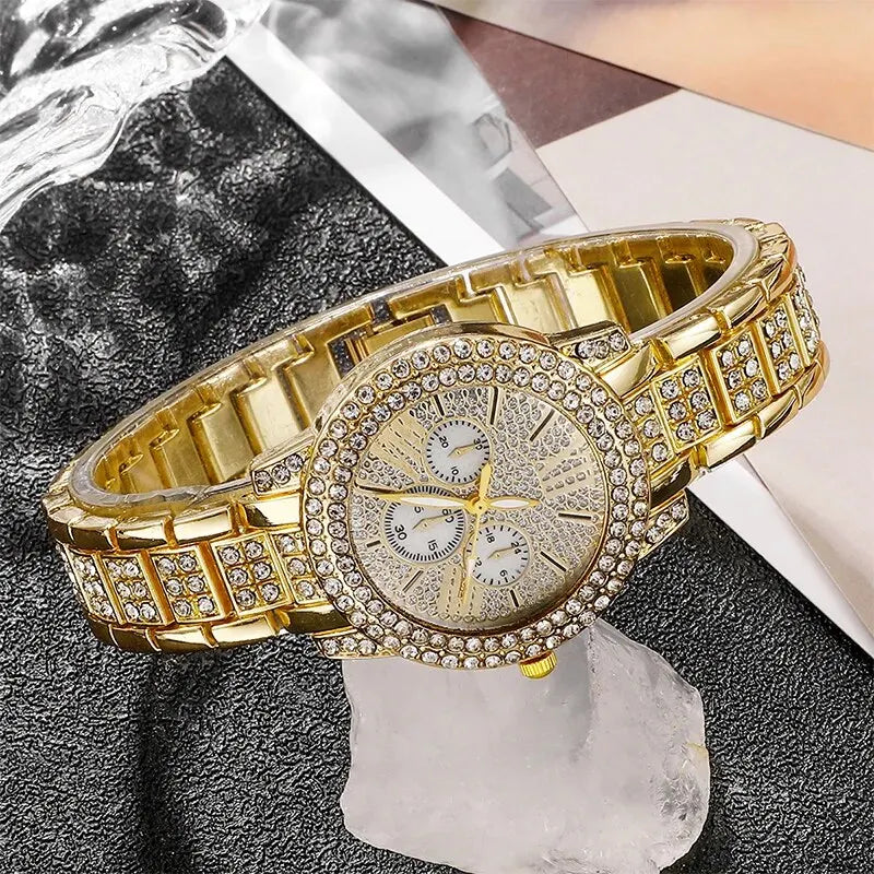 Luxury Gold Watch Jewelry Set