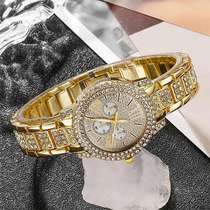 Luxury Gold Watch Jewelry Set