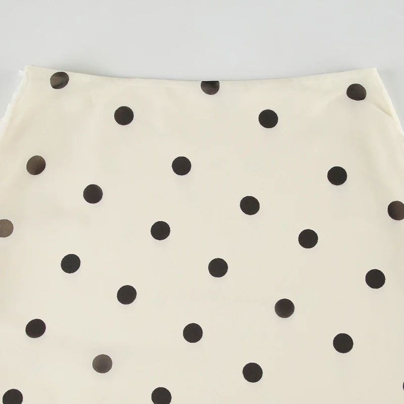 Elegant Polka Dot Midi Skirt