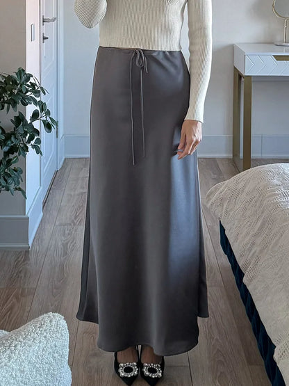 Elegant Satin Maxi Skirt