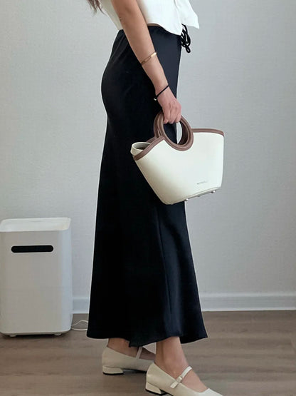 Elegant Satin Maxi Skirt