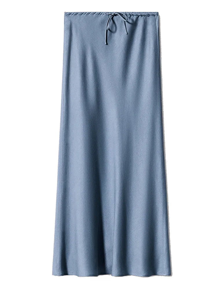 Elegant Satin Maxi Skirt