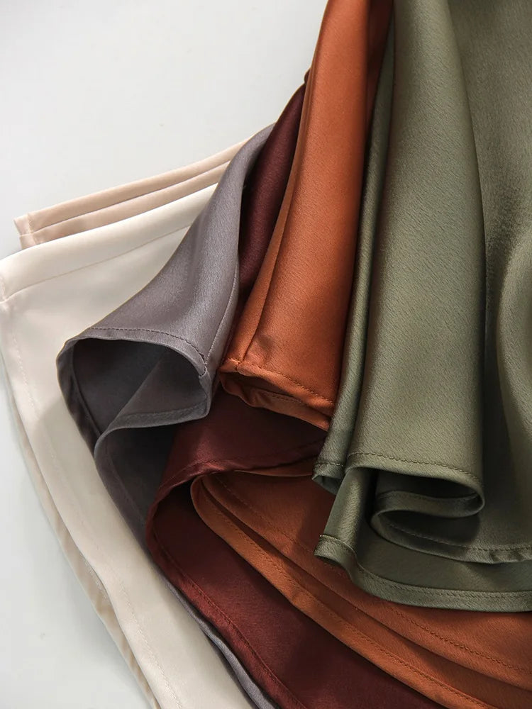 Elegant Satin Maxi Skirt