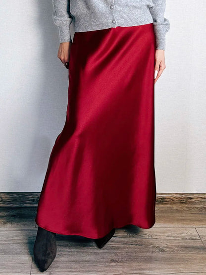Elegant Satin Maxi Skirt