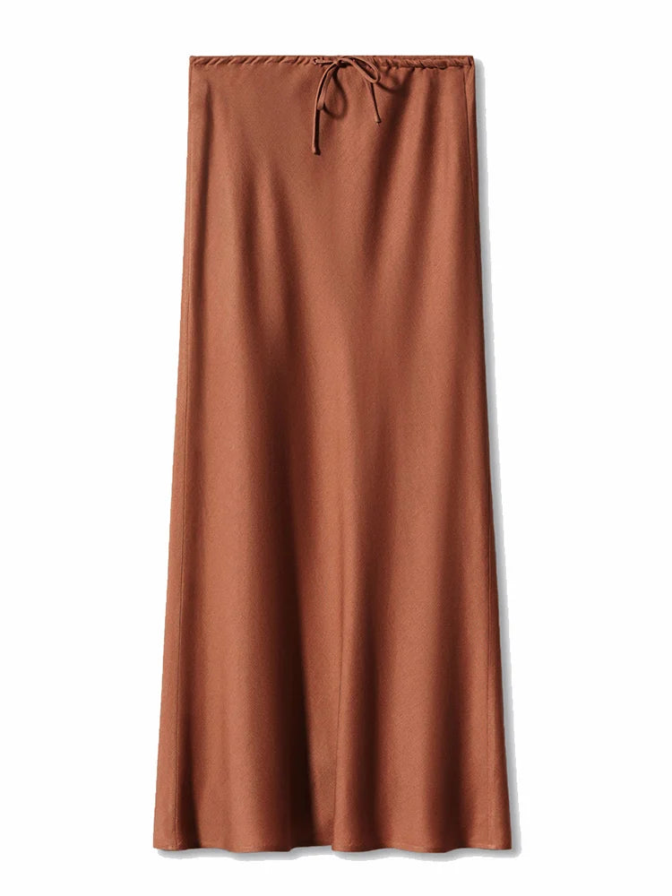 Elegant Satin Maxi Skirt