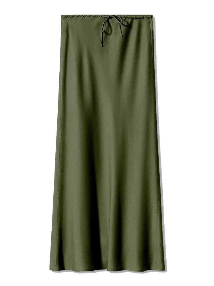 Elegant Satin Maxi Skirt
