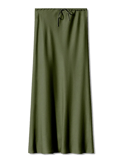 Elegant Satin Maxi Skirt