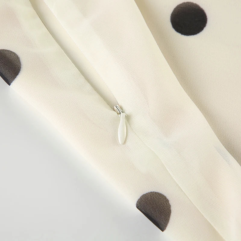 Elegant Polka Dot Midi Skirt