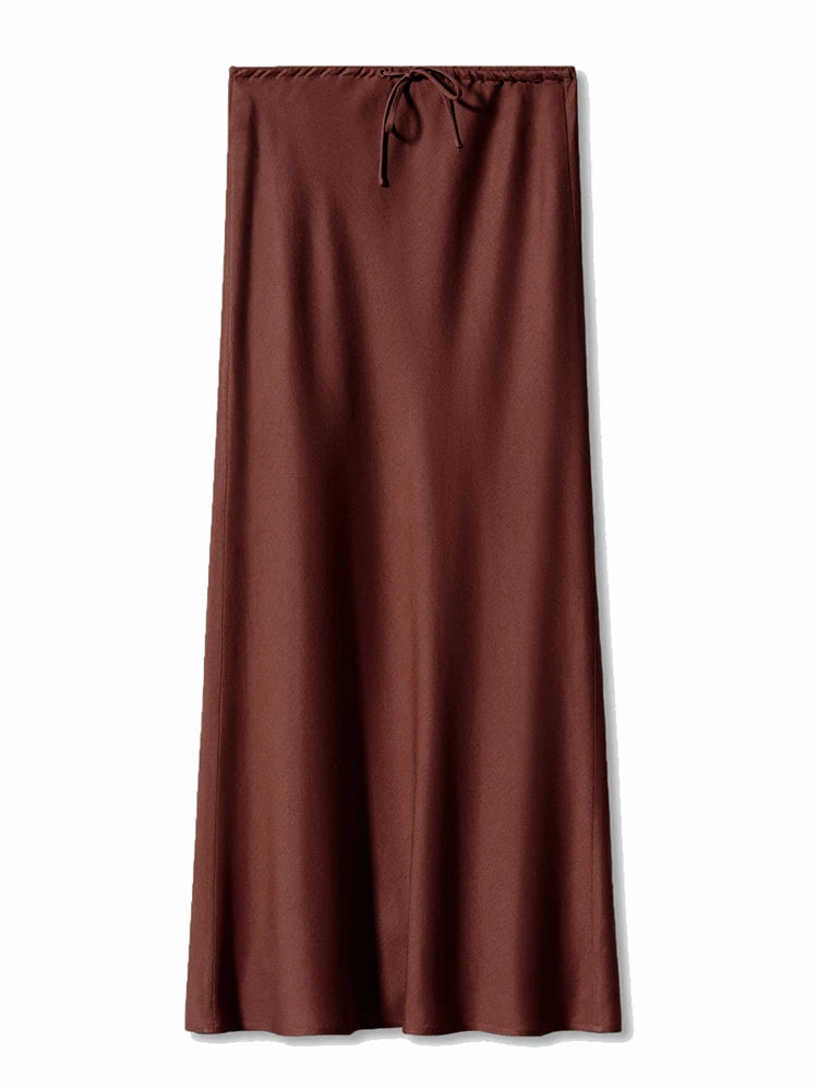 Elegant Satin Maxi Skirt