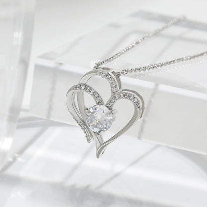 Zircon Double Heart Necklace