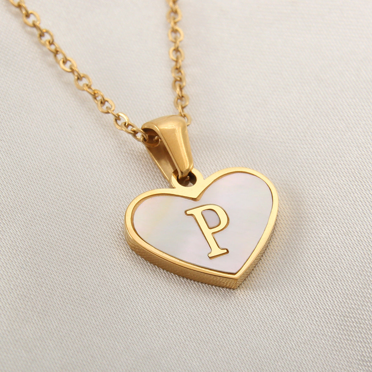Heart-Shaped Letter Necklace