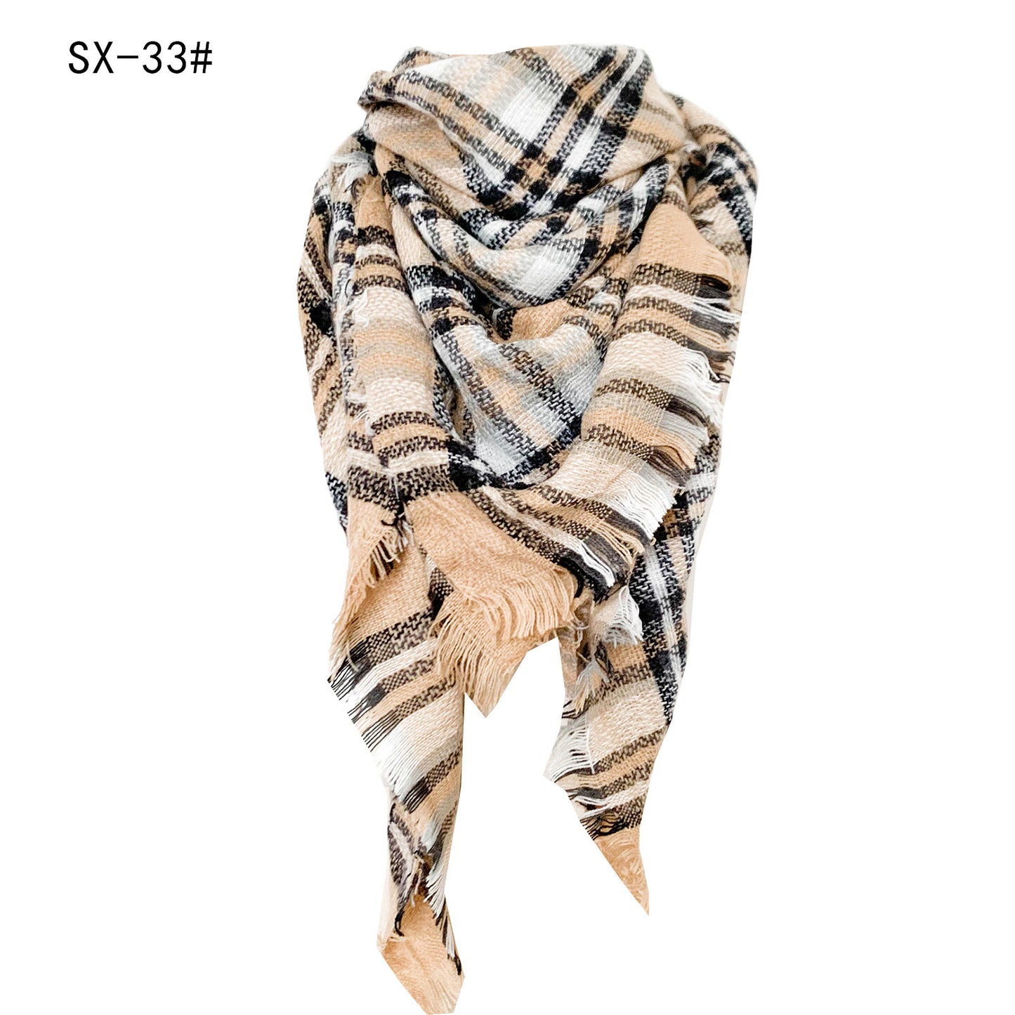 Cashmere-like Colorful Plaid Square Scarf
